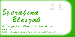 szerafina bleszak business card